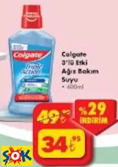 COLGATE 3'LÜ ETKİ AĞIZ BAKIM SUYU 400ML COLGATE 3'LÜ ETKİ AĞIZ BAKIM SUYU 400ML
